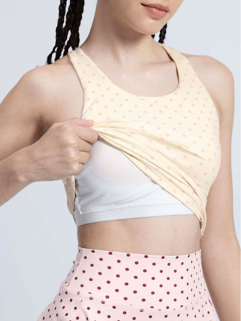 Ivory  Polka Racerback Tank