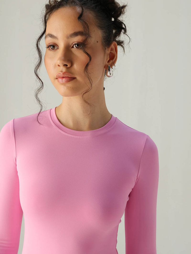 Pink Sculpt Crew Top