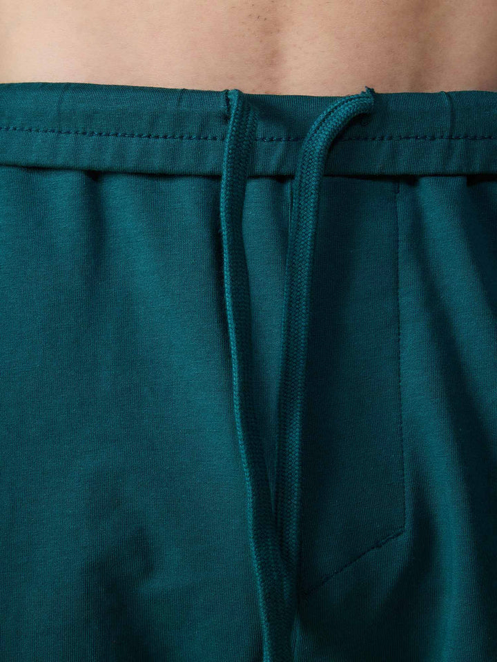 Green Cotton Leisure Shorts