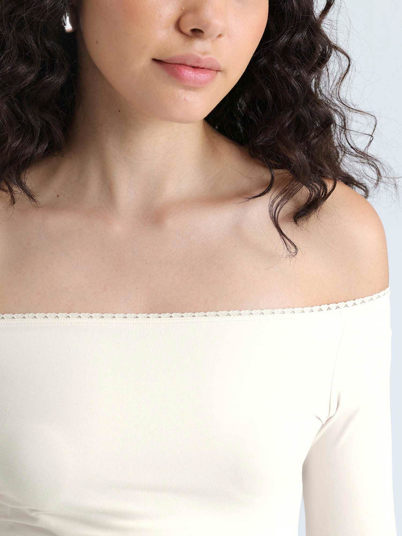 Ivory Lace Off-Shoulder Top
