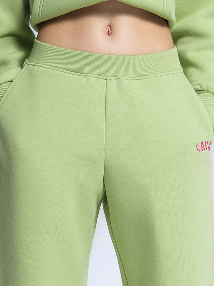 Light Green Fleece Barrel Joggers