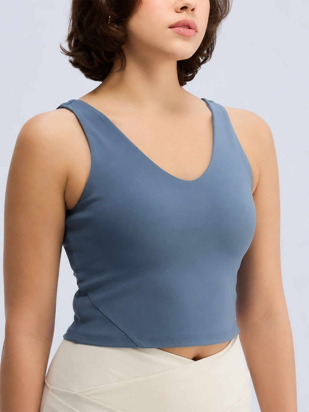Steel Blue Refine Crop Tank