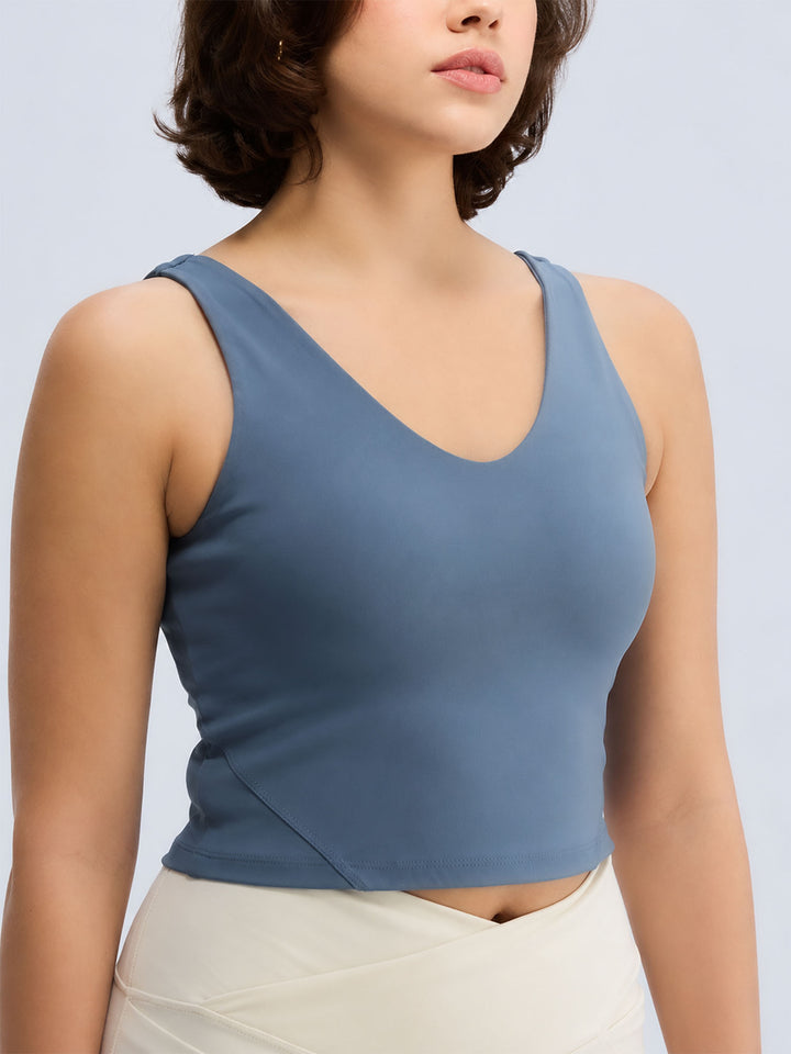 Steel Blue Refine Crop Tank