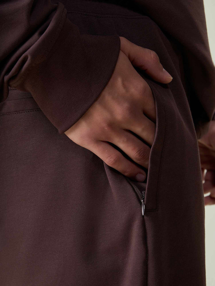 Brown Cotton Leisure Shorts