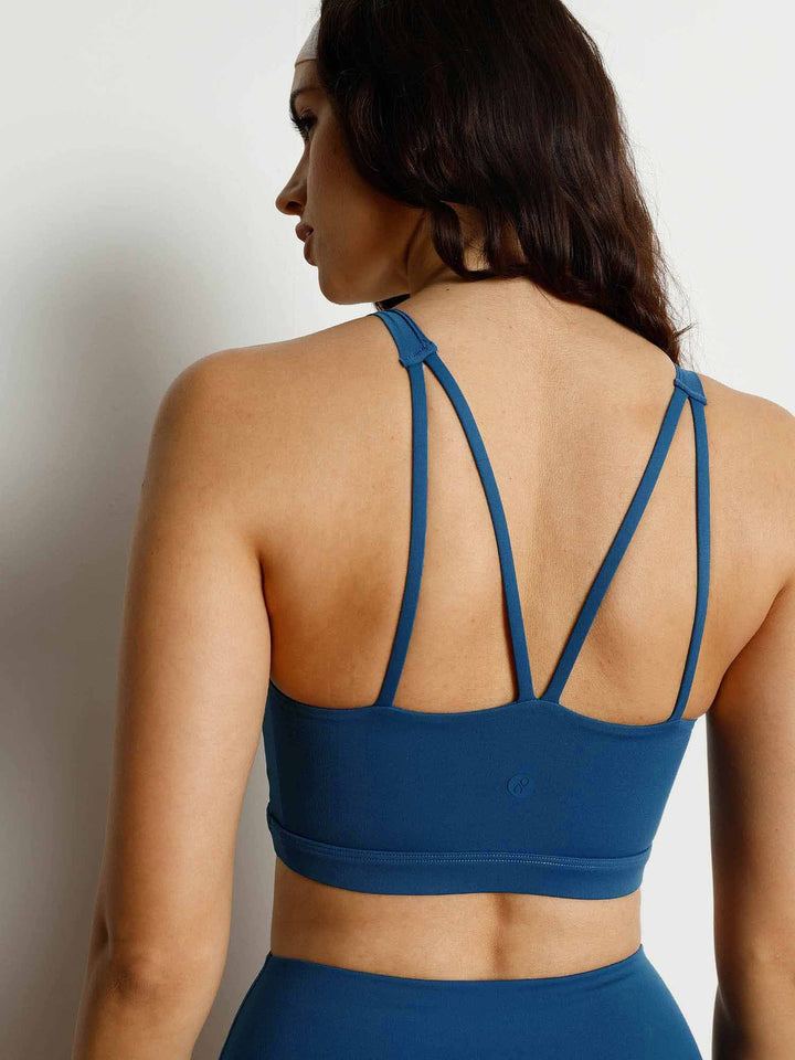 Blue Splitline Sports Bra