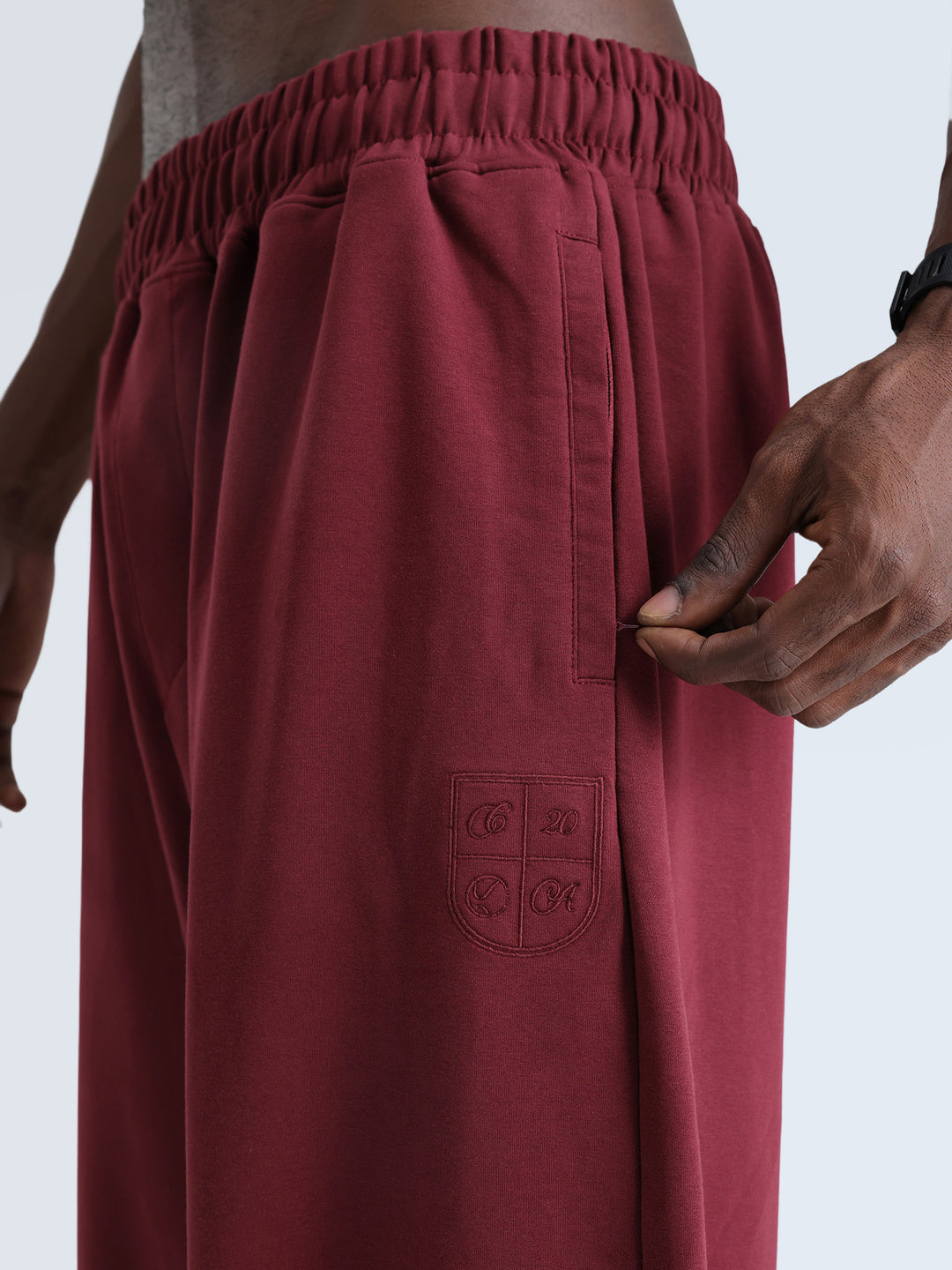 Maroon Wide Leg Joggers