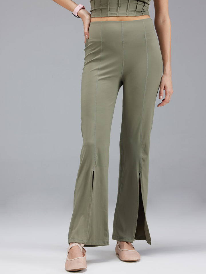 Olive Retro Flare Pants