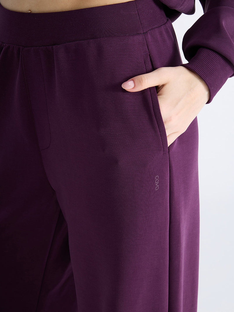 Grape Mello Wide Leg Joggers - Women