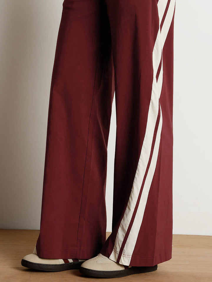 Maroon Drift Wide Leg Tracks - Women