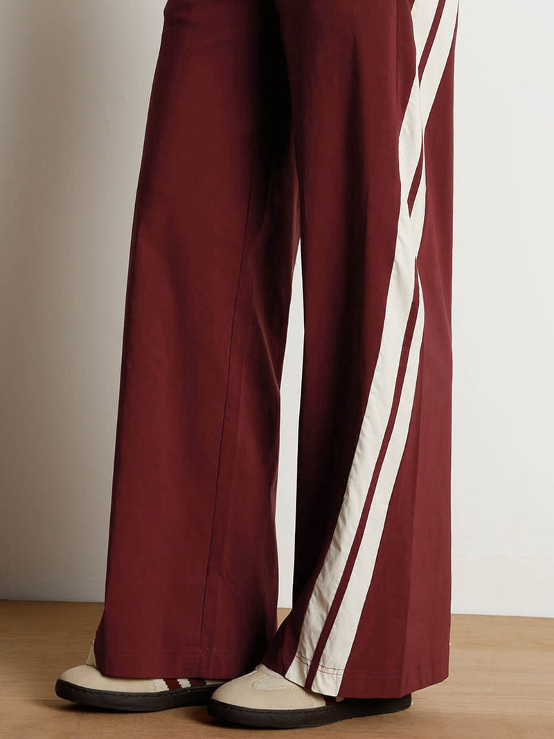 Maroon Drift Wide Leg Tracks - Women