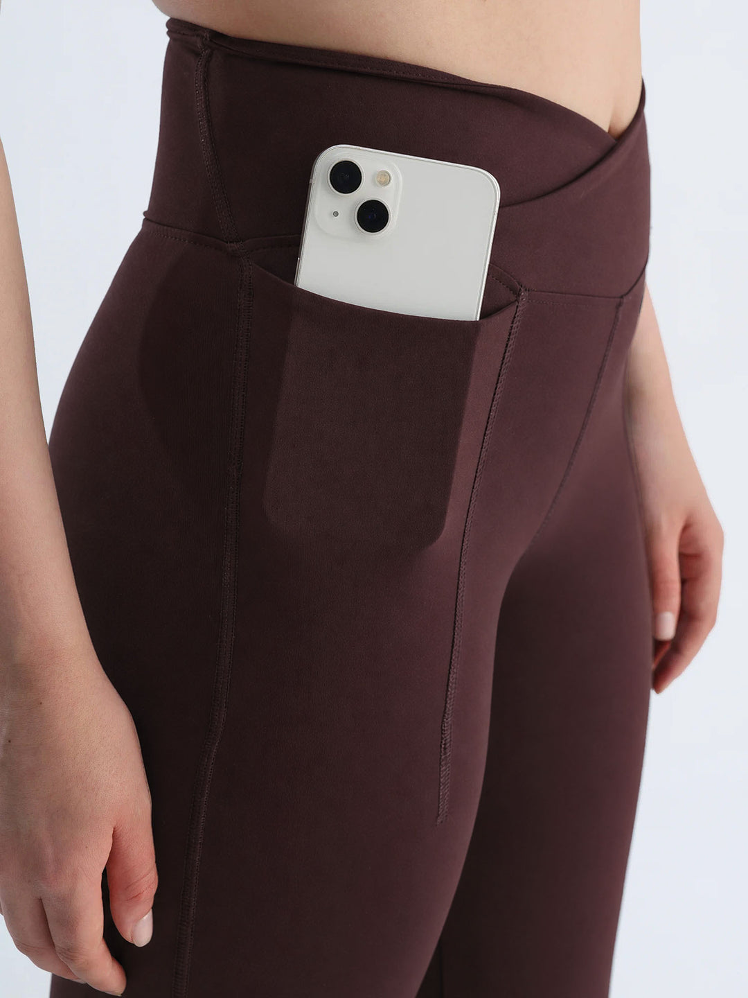 Brown Hourglass Flared Leggings