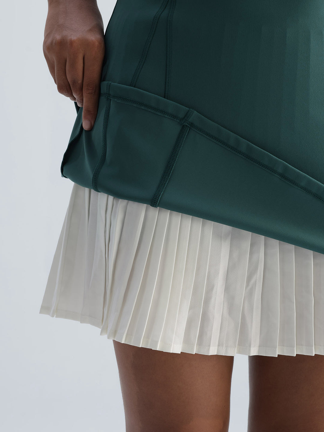 Green Pleated Mini Dress