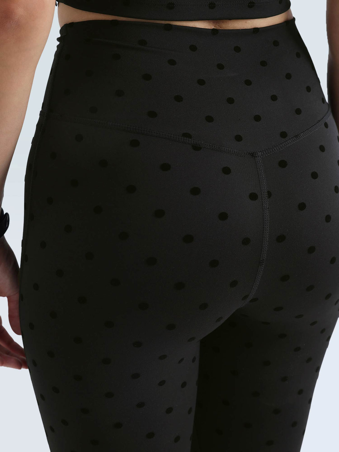 Black Polka Ruched Capri
