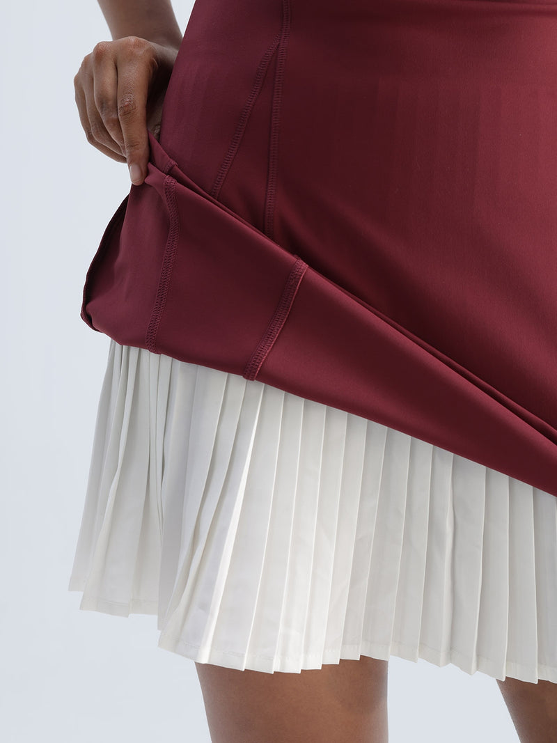 Cherry Pleated Mini Dress