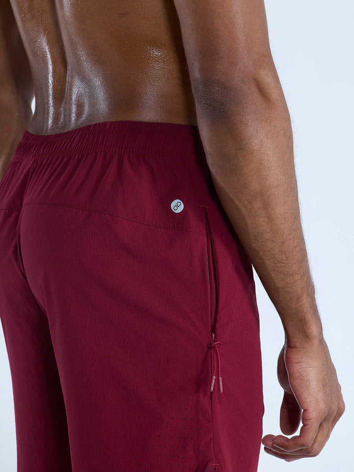 Burgundy 5" Train-In Shorts