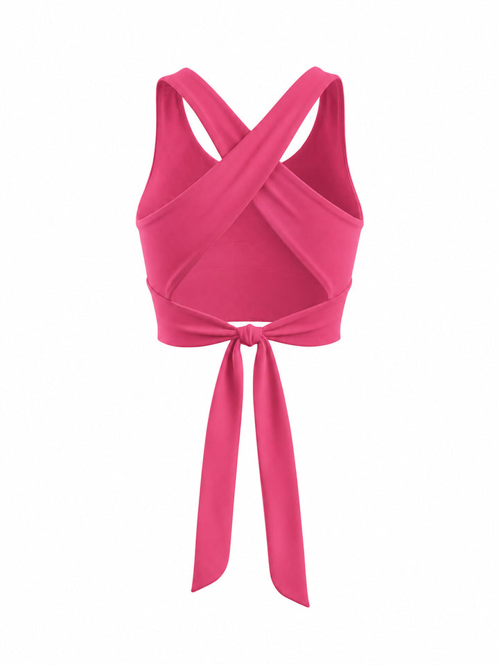 Hot Pink Tieback Swim Top