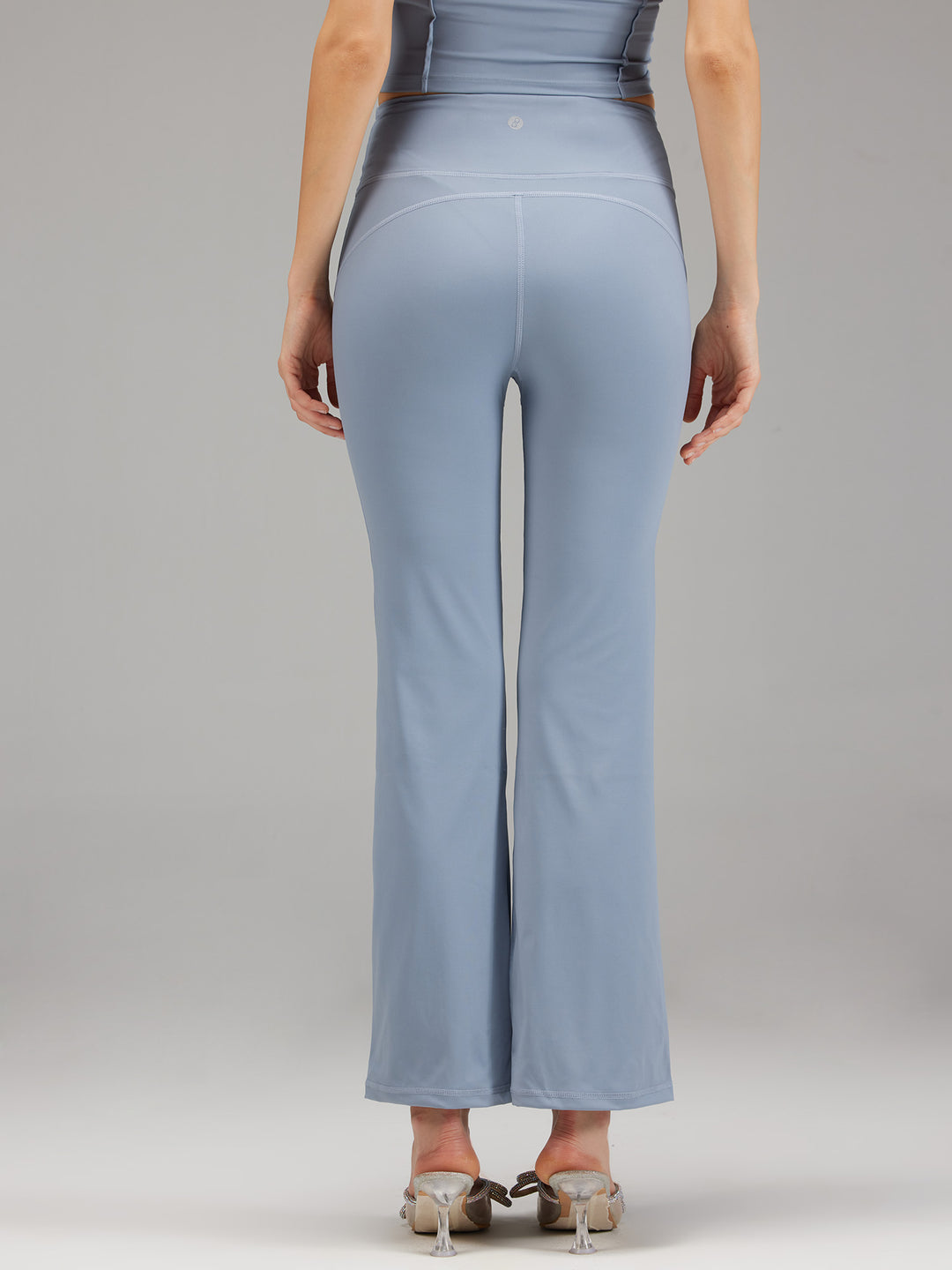 Dusty-Blue Retro Flare Pants