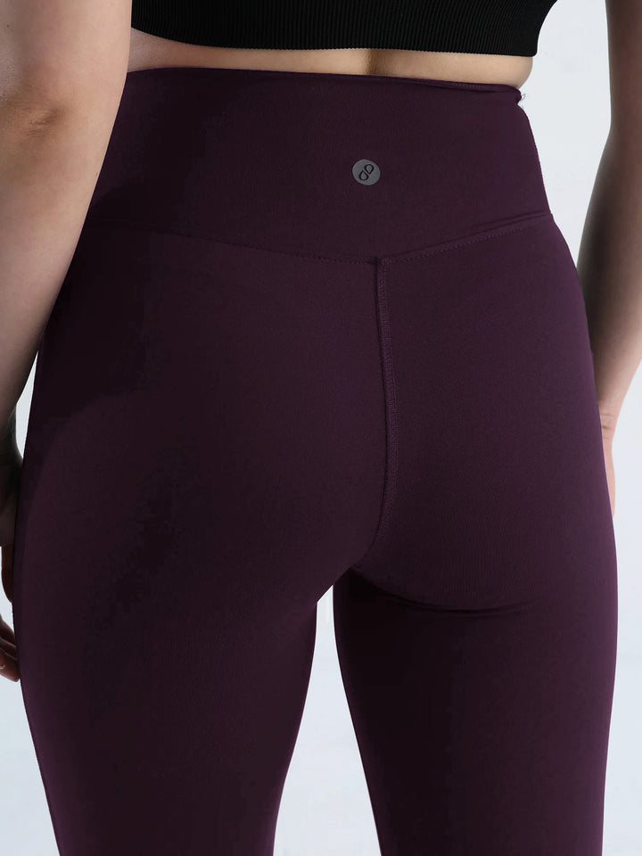 Wine Hourglass Flared Leggings