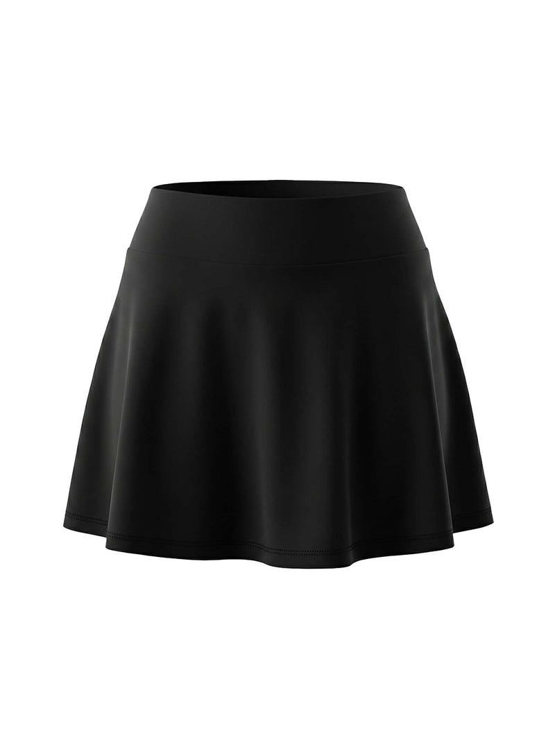 Black Ripple Swim Skorts