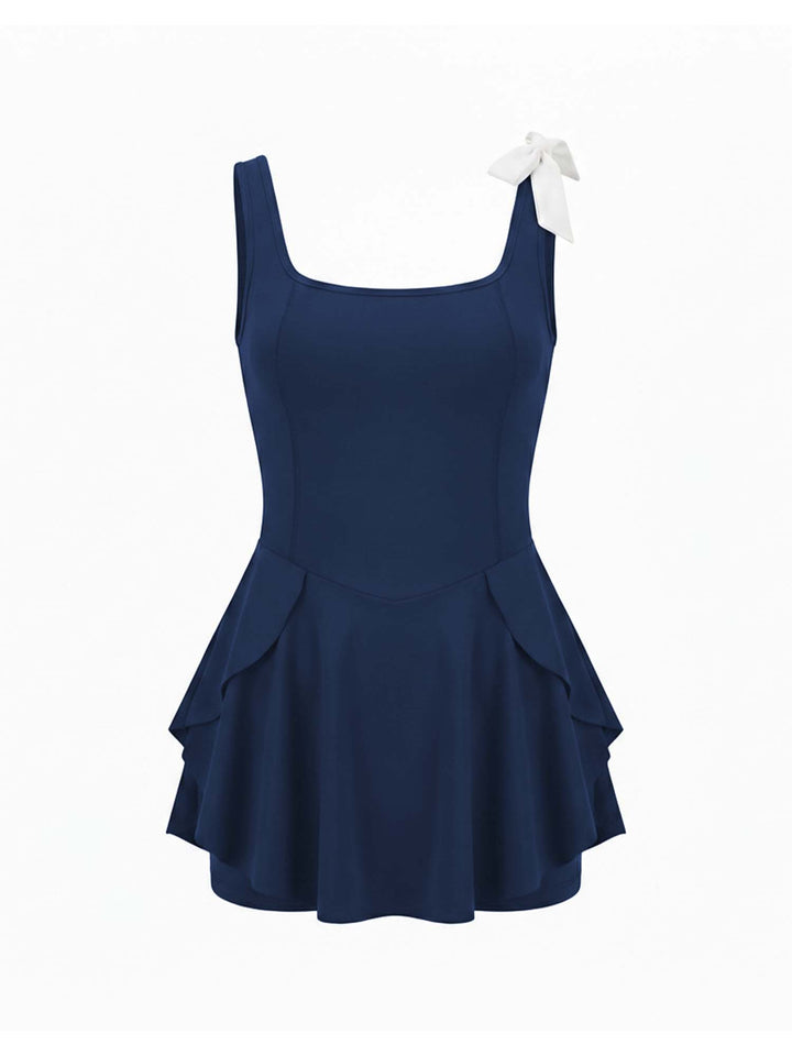 Navy Swirl Swim Dress