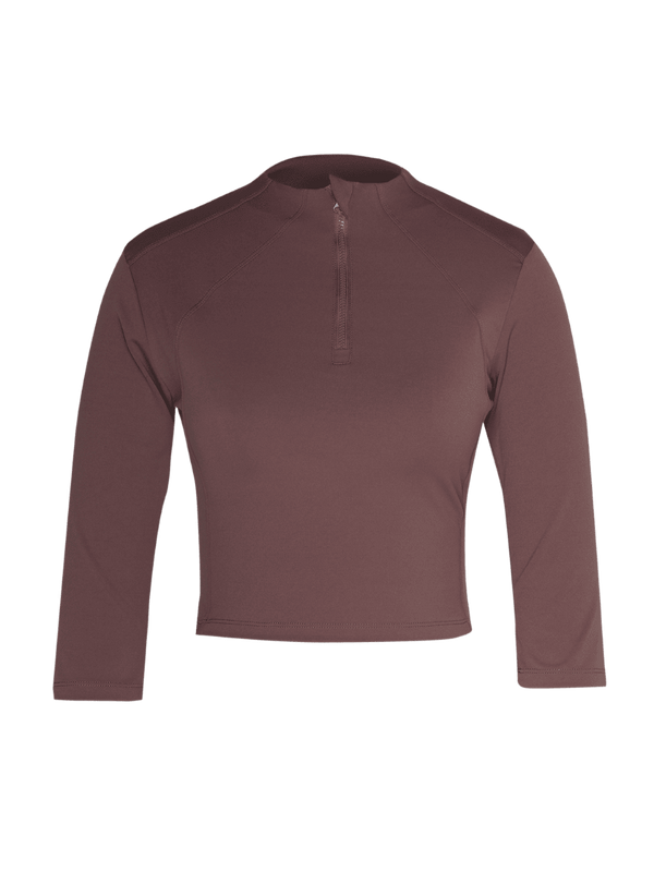 Brown Silhouette Zip Top