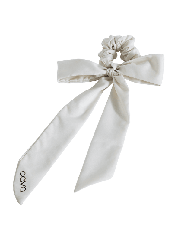 Ivory Cava Bow Scrunchie