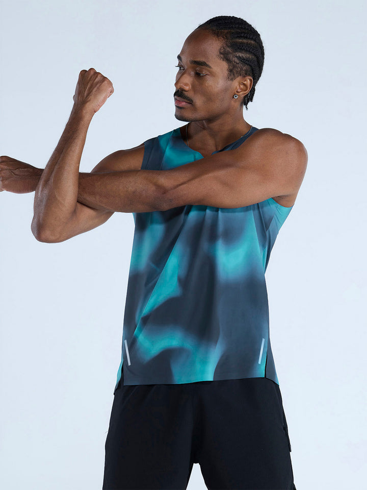 Teal Fluid Ozone Sleeveless Tank