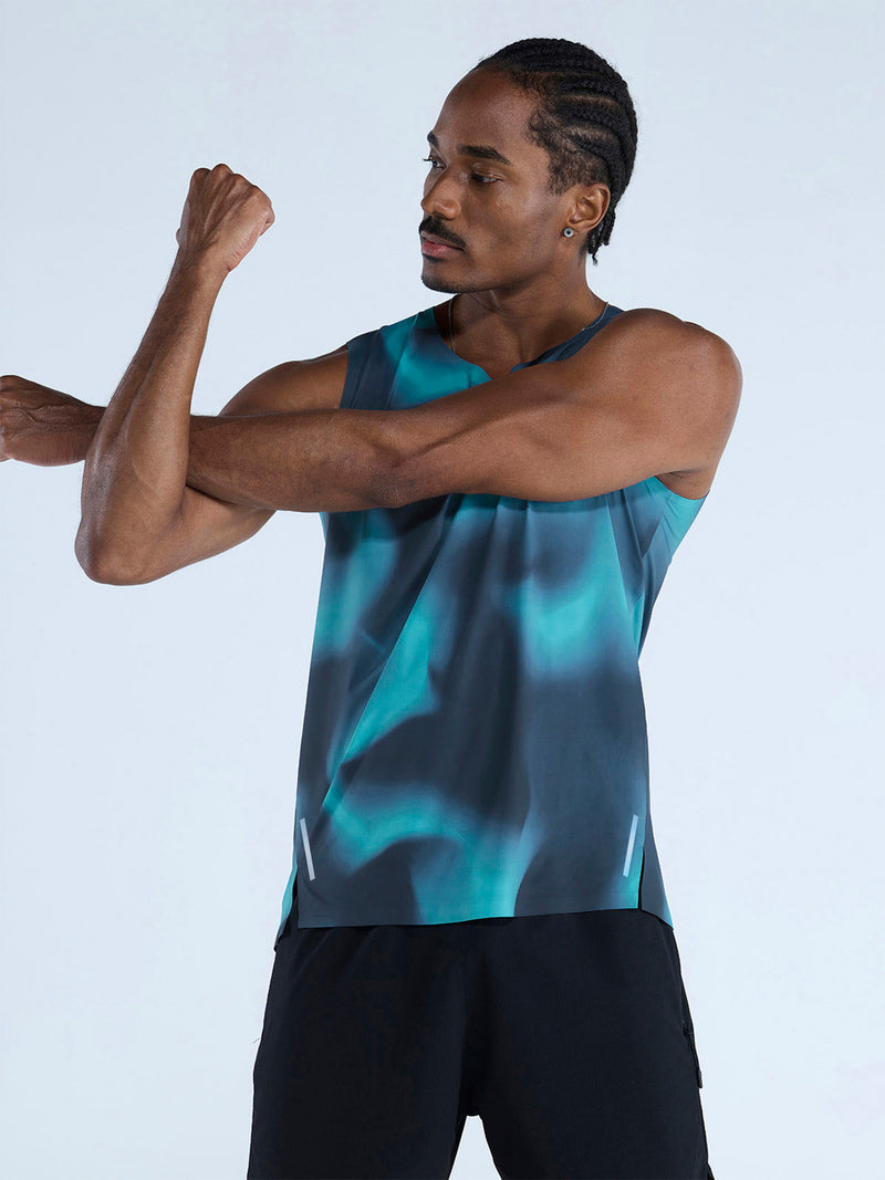 Teal Fluid Ozone Sleeveless Tank