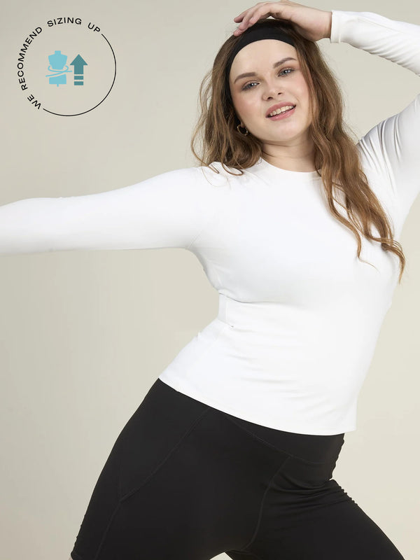 White Sculpt Crew Top