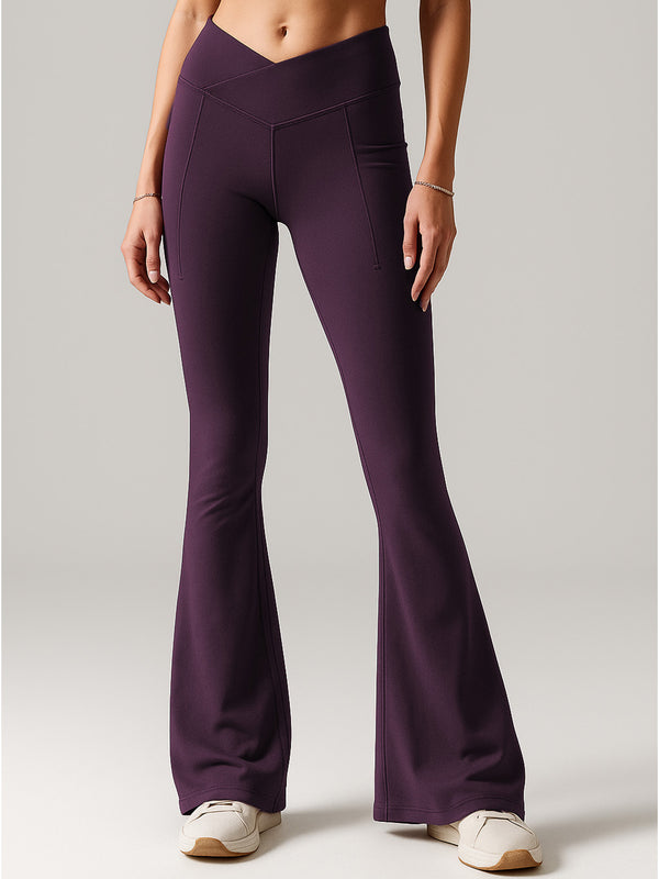 Wine Extra Tall Hourglass Flared Leggings
