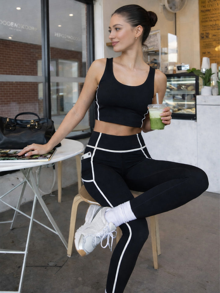 Black Aerial Contrast Leggings