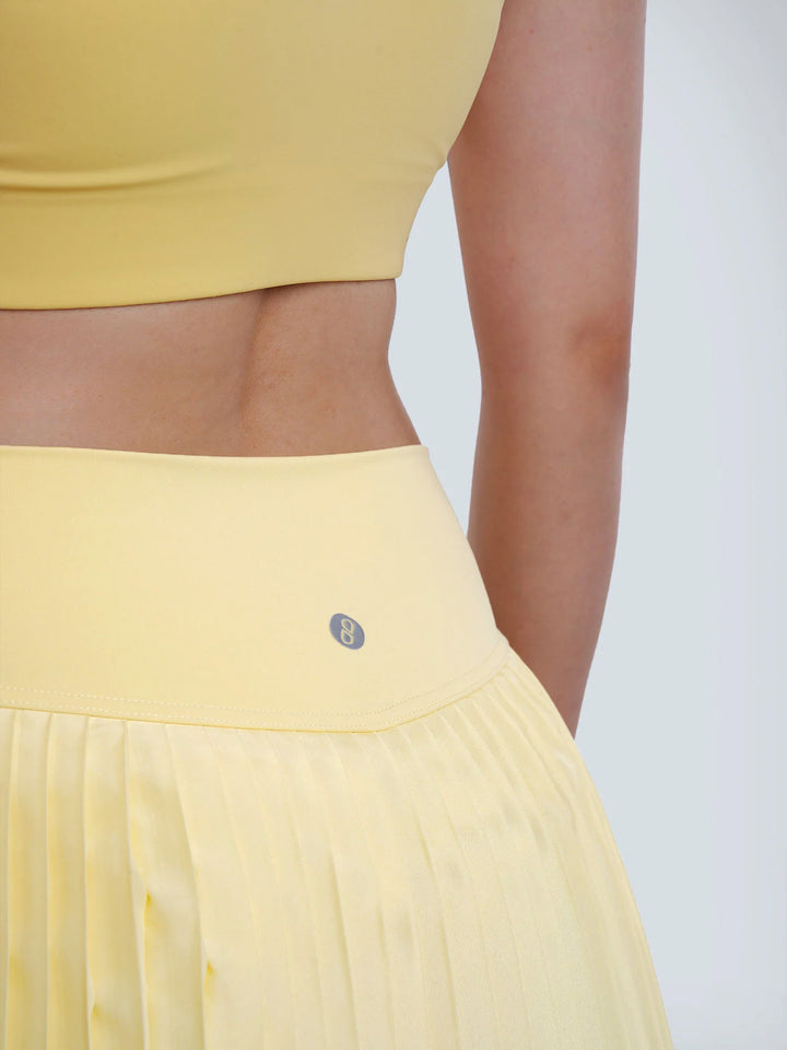 Butter Yellow Plie Pleated Skort
