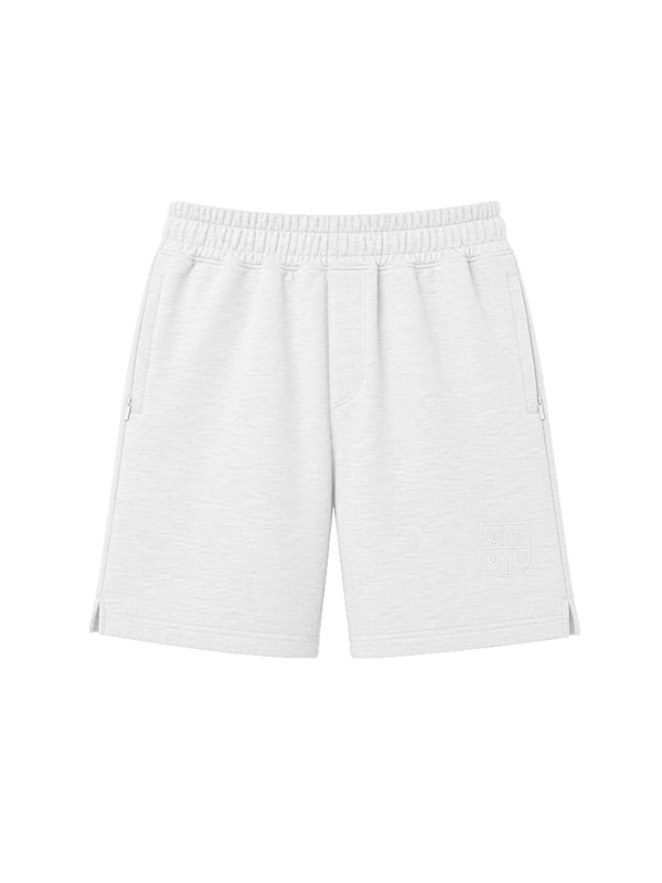Grey Melange Cotton Leisure Shorts