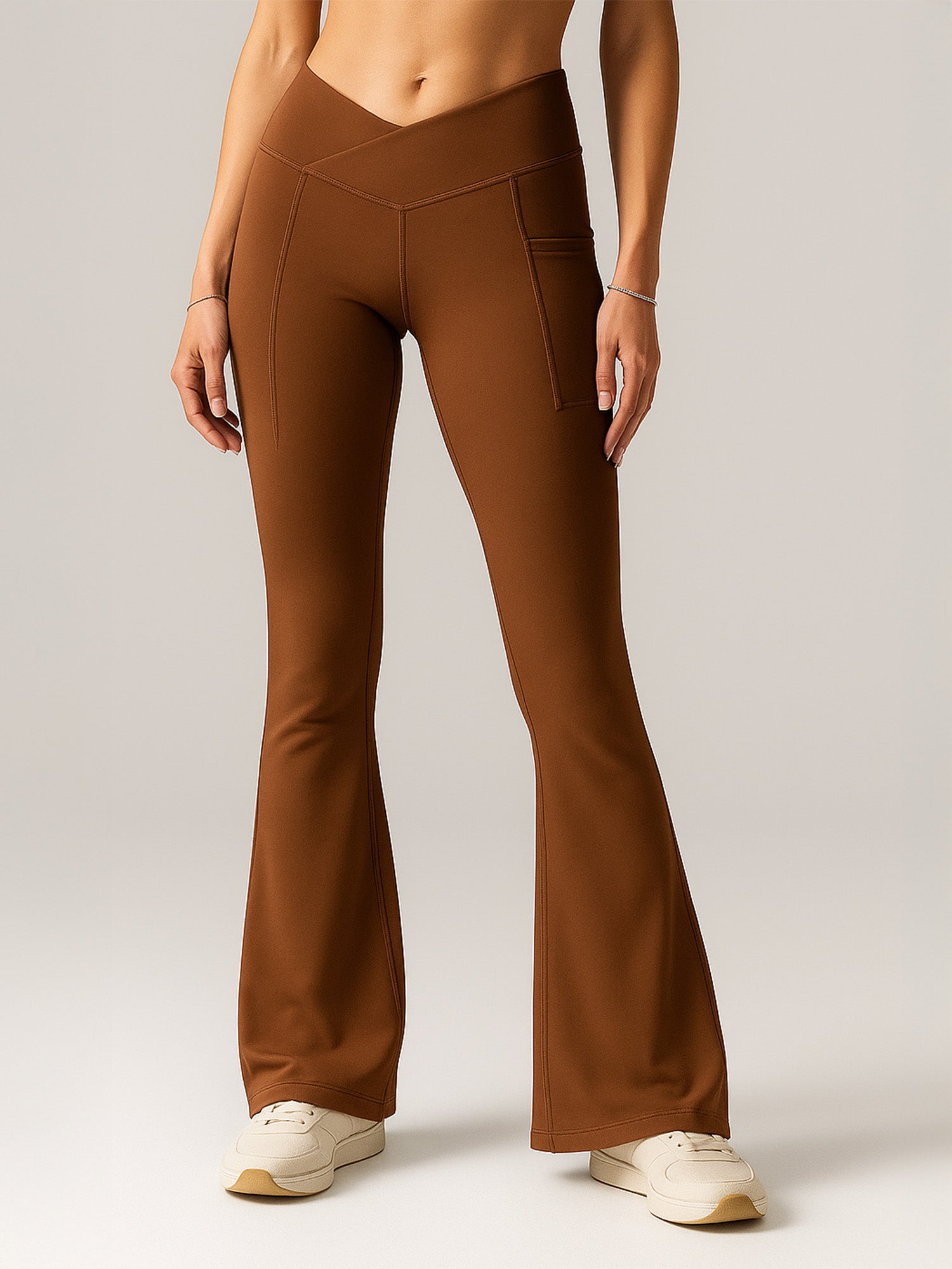 WERTHY 美脚RIB FLARE LEGGINS Brown Extra Tall Hourglass Flared Leggings – CAVA Athleisure Pvt Ltd