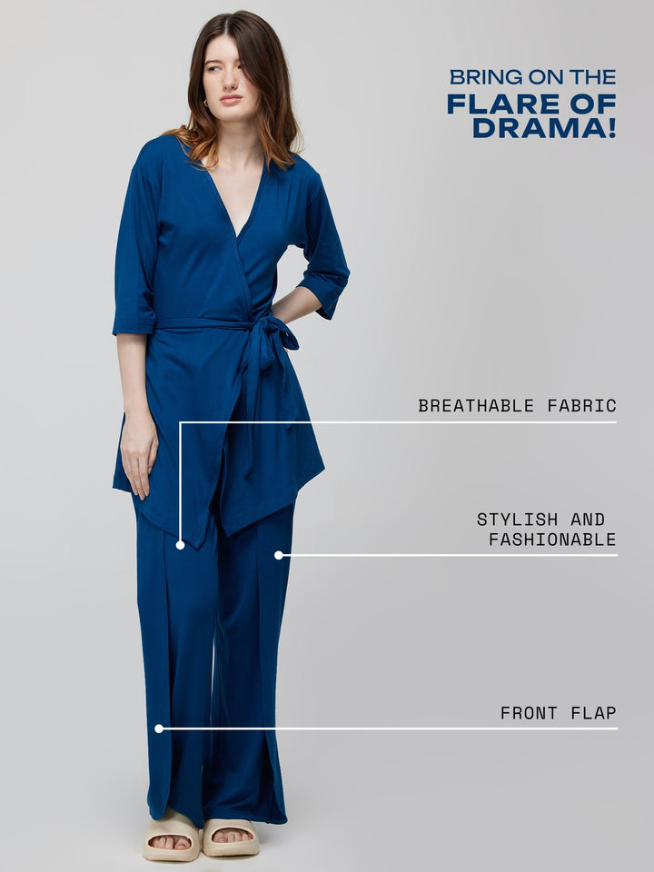 Blue Ease Flare Pants