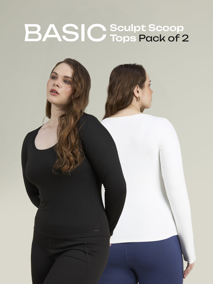 Basic Sculpt Scoop Tops - Pack of 2