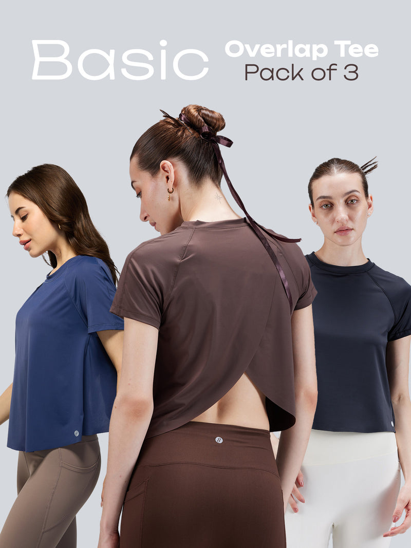 Basic Overlap Tees - Pack of 3