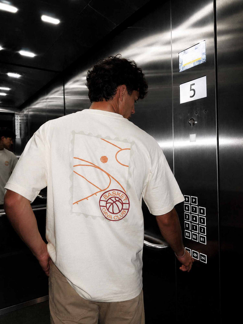 Beige Certified Hoopers Oversized Printed Tee - Men