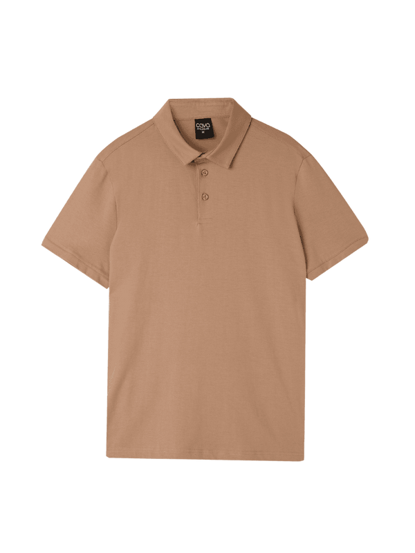 Beige Supima Polo T-shirt - Regular Fit