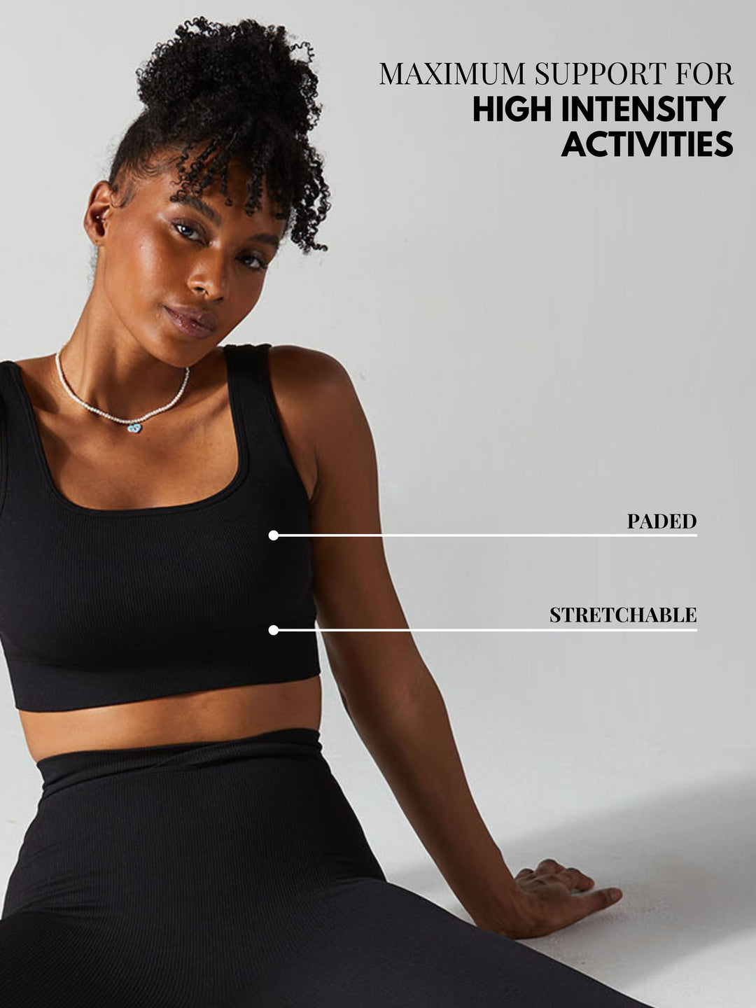 Black Aspire Sports Bra