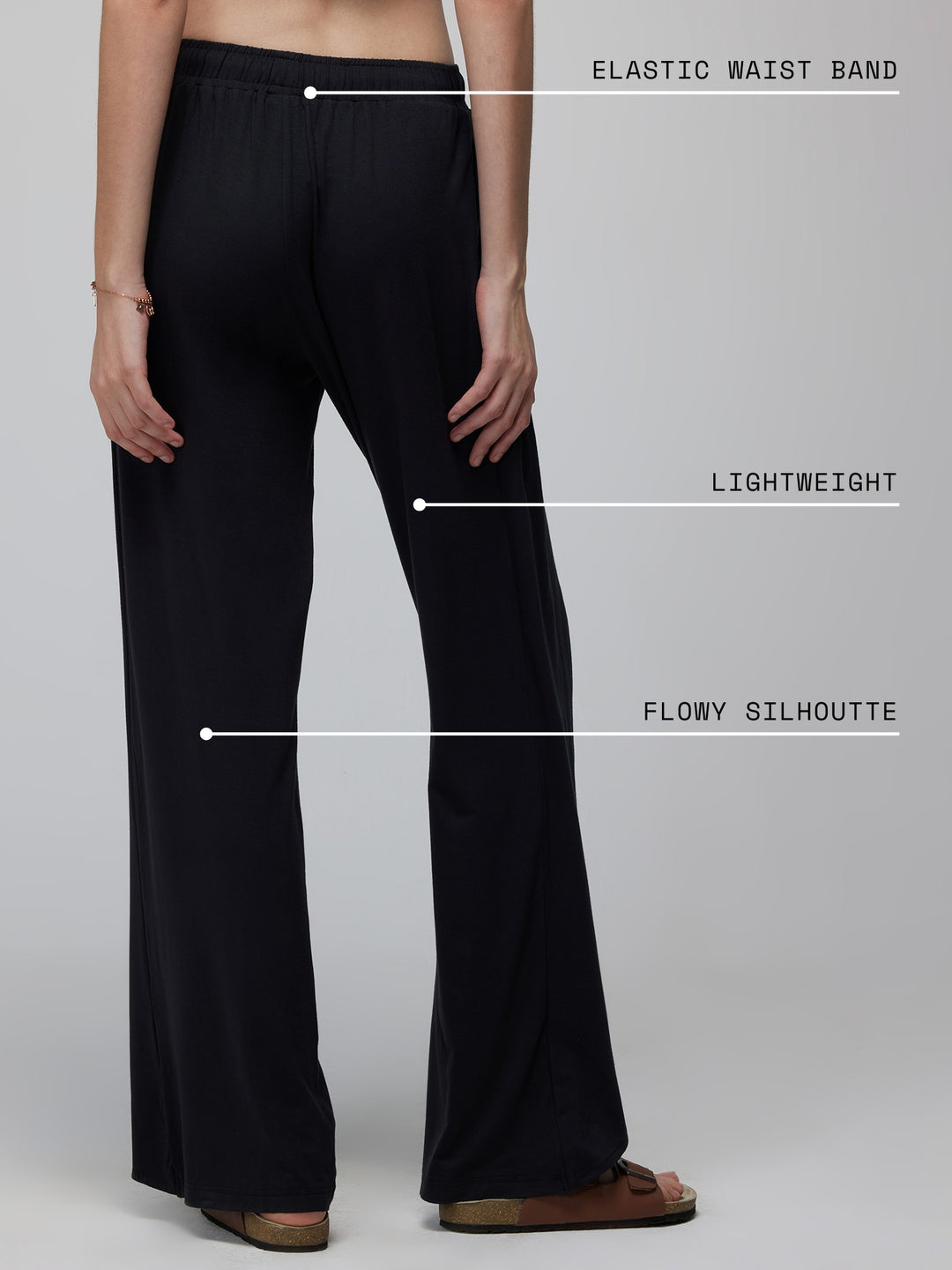 Black Ease Flare Pants