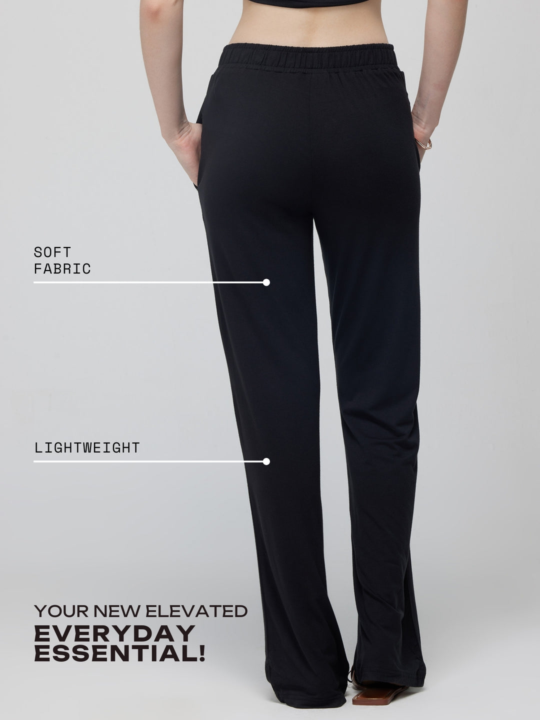 Black Float Flare Pants