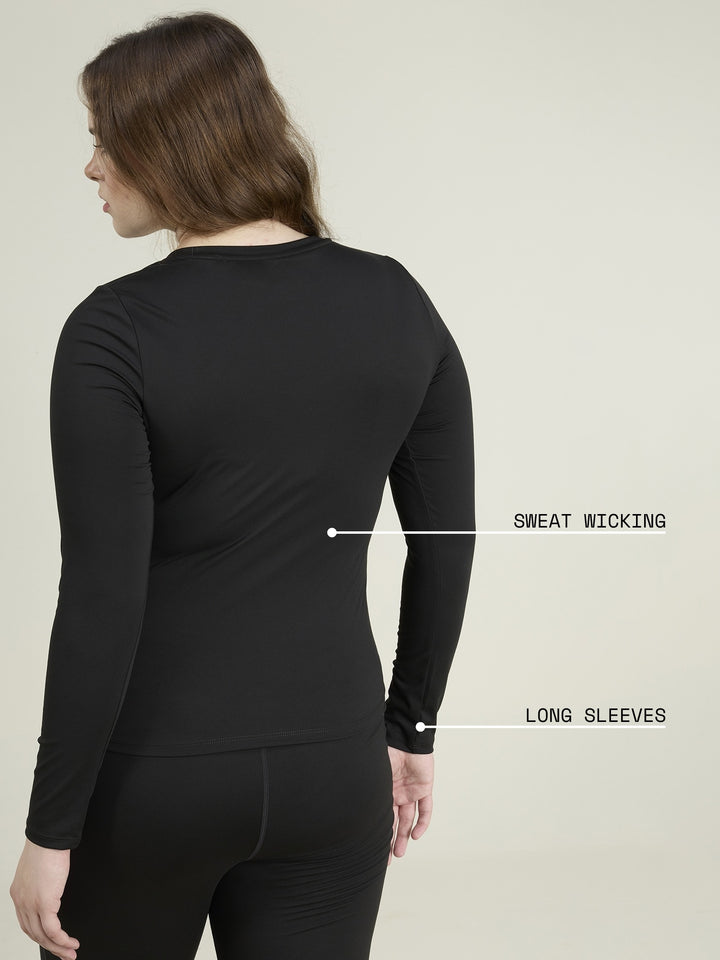 Black Sculpt V-Neck Top