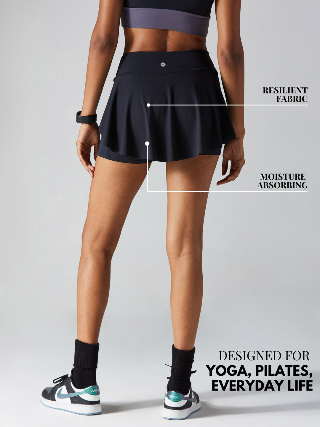 Black Swirl Tennis Skorts