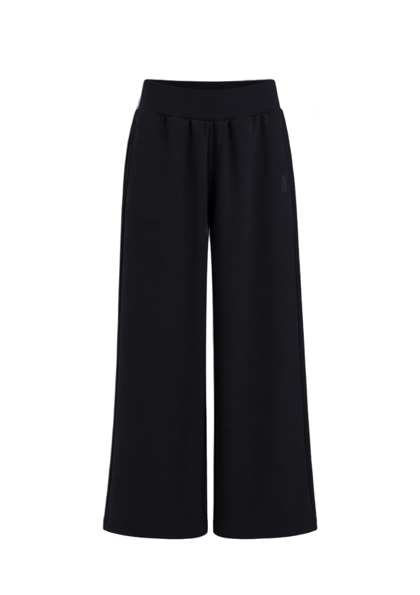 Black Mello Wide Leg Joggers - Women