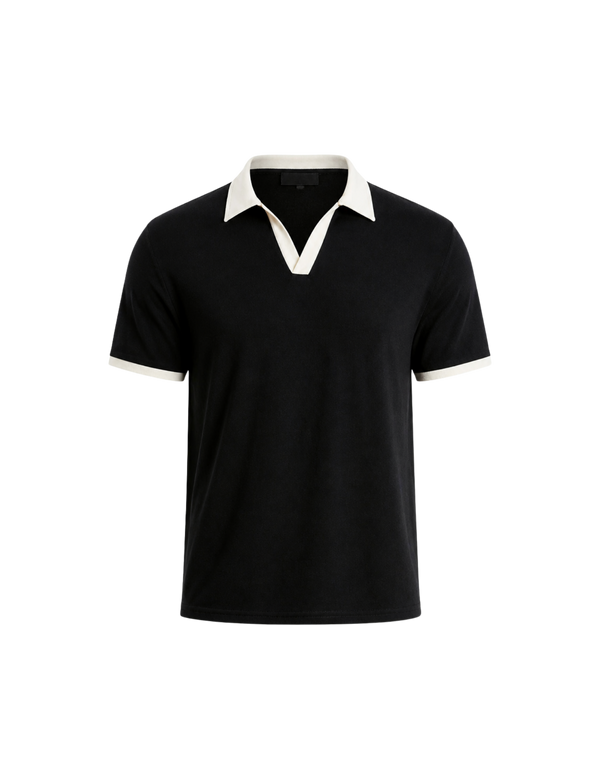 Black Contrast Collar Polo