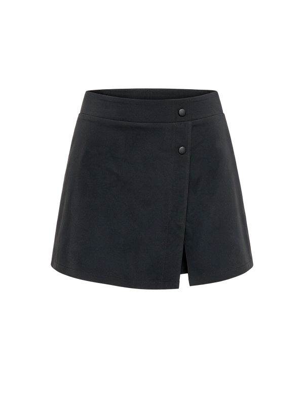 Black Wrap Woven Skorts