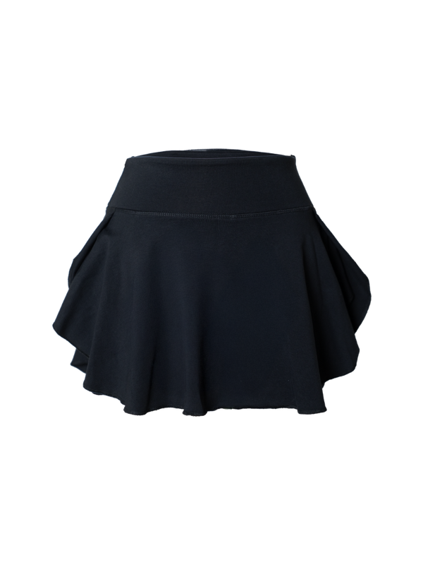 Black Cotton Twirl Skorts