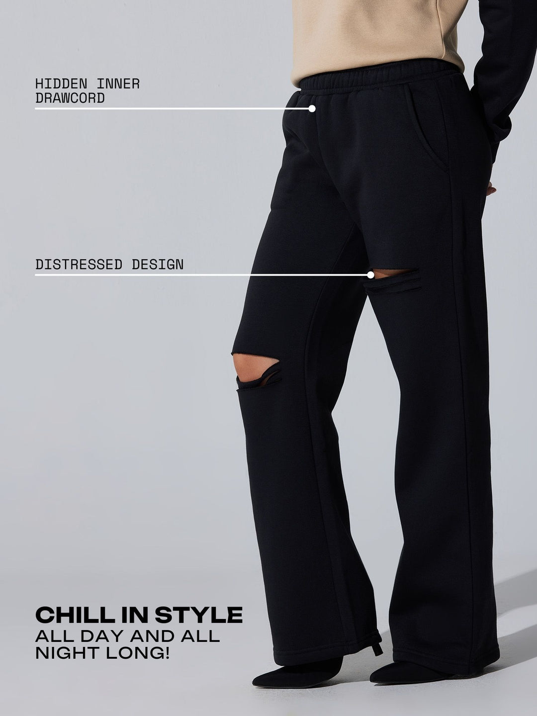 Black Dual Slit Adapt Joggers