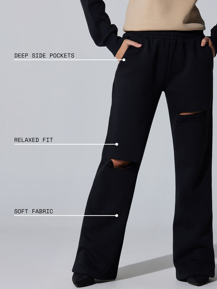 Black Dual Slit Adapt Joggers